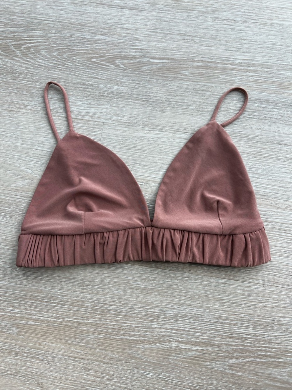 Zara Ruched Triangle Chic Minimalist Bralette Summer Festival Women’s Size Small